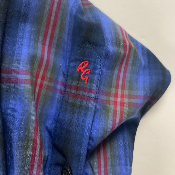 NWT Robert Graham Boomer Shirt Mens XS Classic Fit Blue Red Plaid Check Cotton - Picture 5 of 14